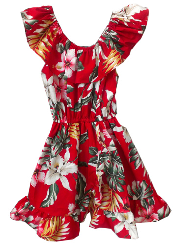 Hawaiian Hula Girl Orchid Black Cotton Dress